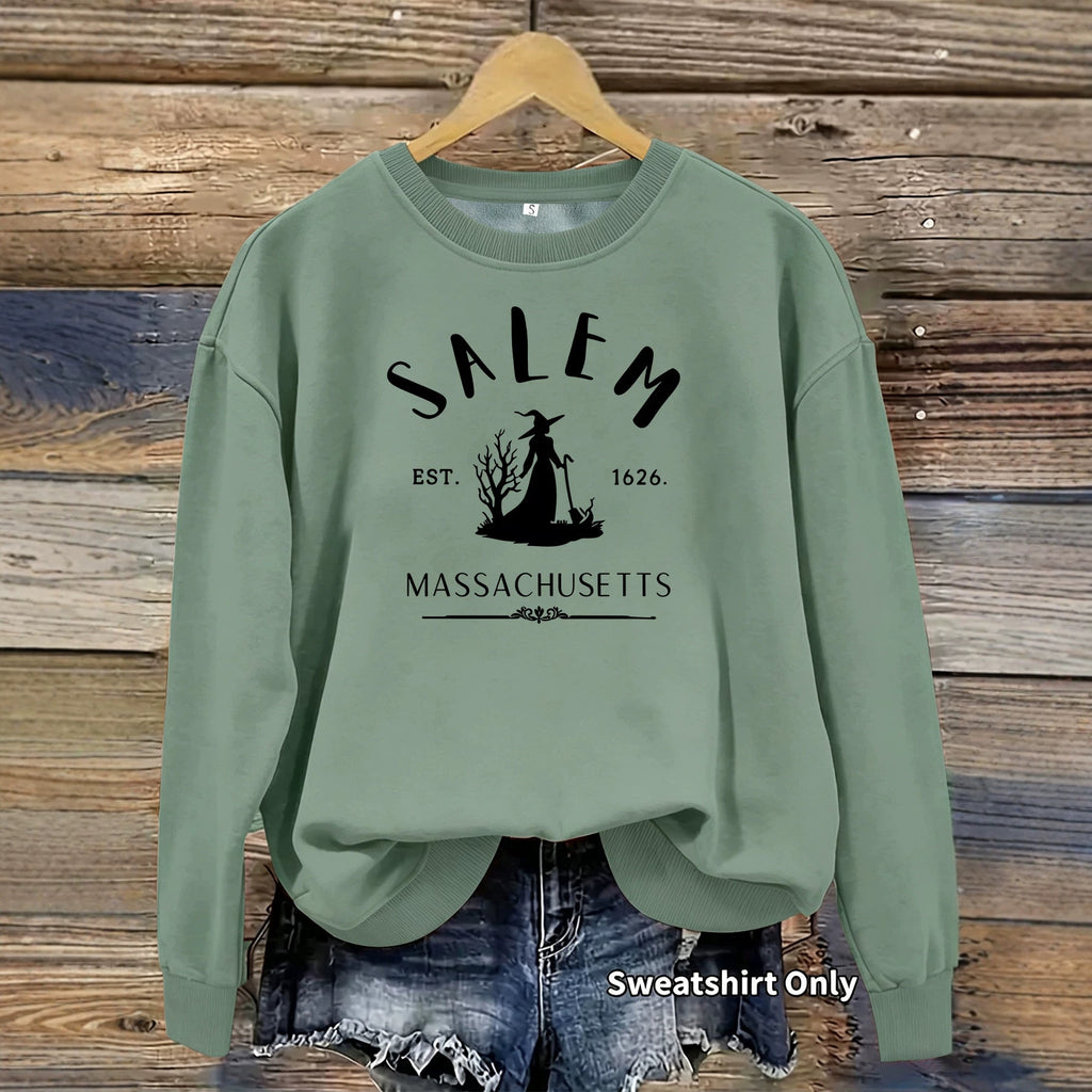 Salem Massachusetts Witch Print Sweatshirt