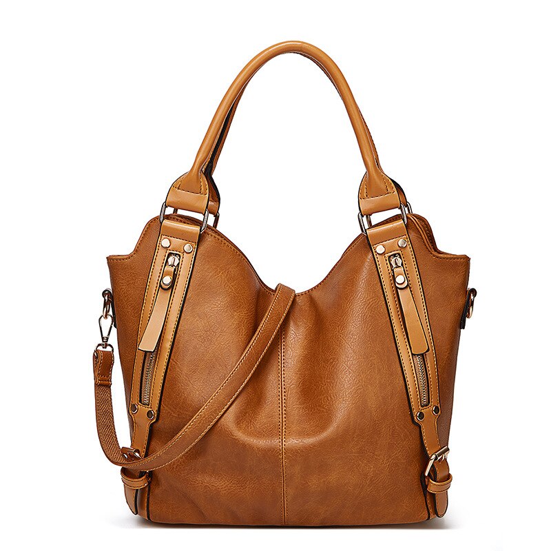 Side-Pocket PU Tote Bag