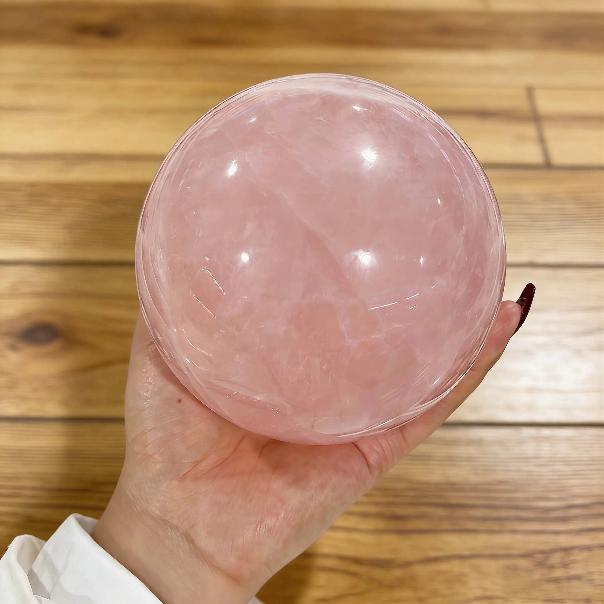Natural Pink Crystal Sphere | Misty Rose · Love, Harmony & Heart Chakra Energy