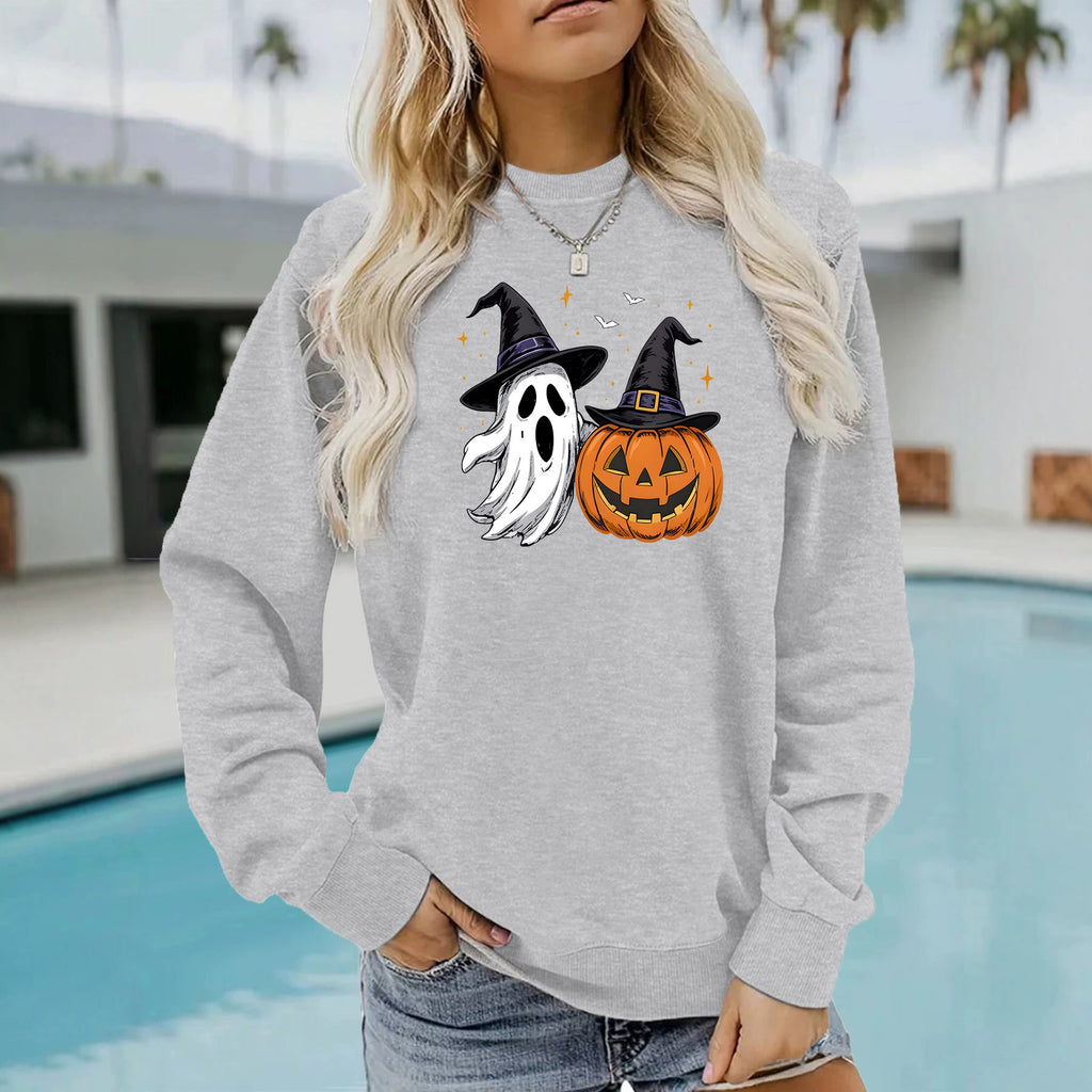 Ghost & Pumpkin Witch Hat Sweatshirt