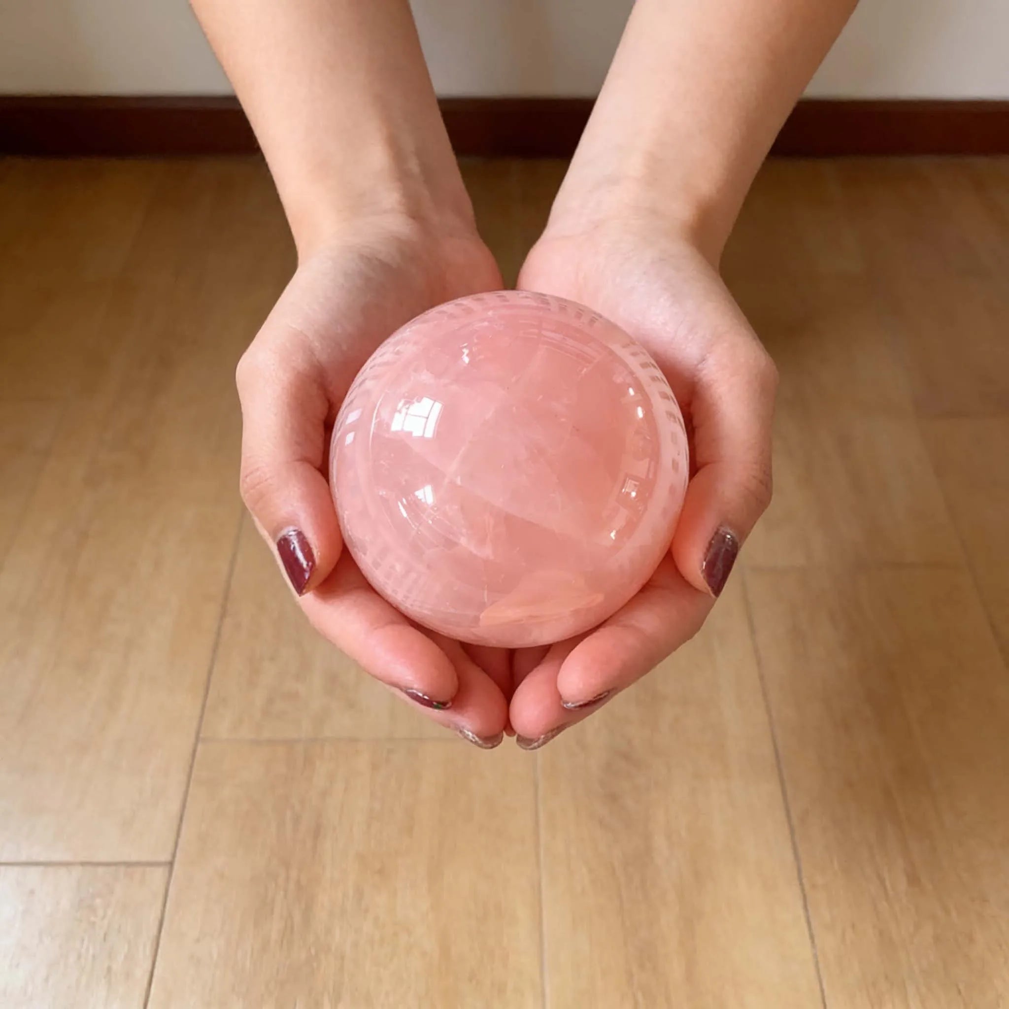 Natural Pink Crystal Sphere | Misty Rose · Love, Harmony & Heart Chakra Energy