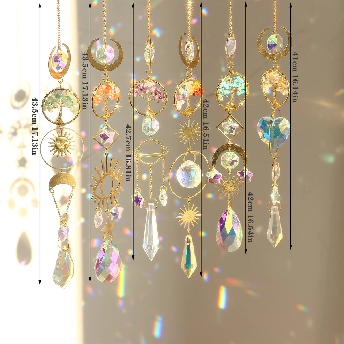 Tree of Life Crystal Pendant Suncatcher — Rainbow Prism Window Hanging