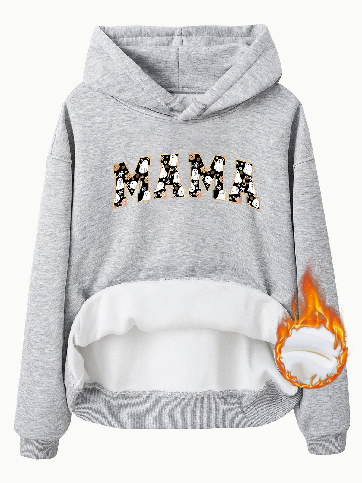 MAMA Ghost-Print Pullover Hoodie