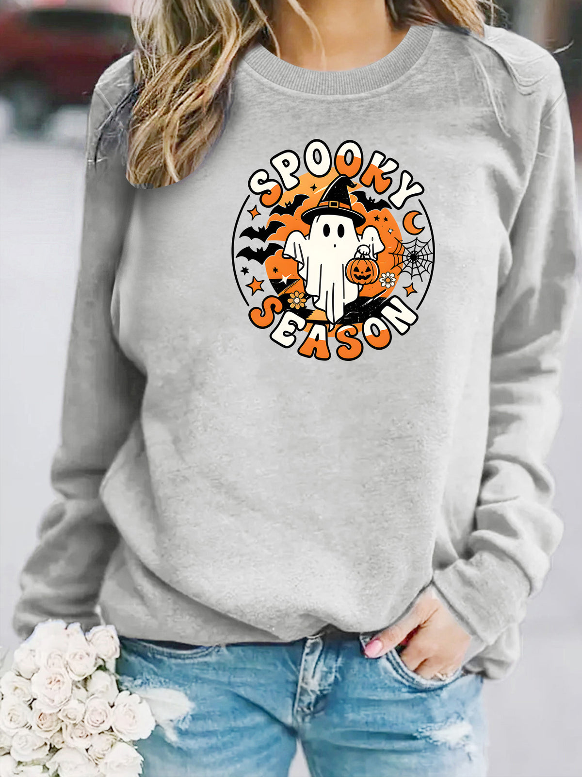 Spooky Season Trick-or-Treat Ghost Sweatshirt