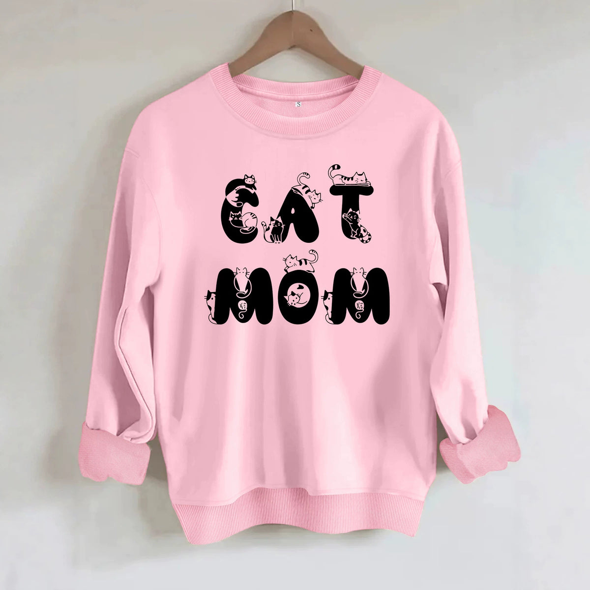 Cat Mom Graphic Fleece Sweatshirt