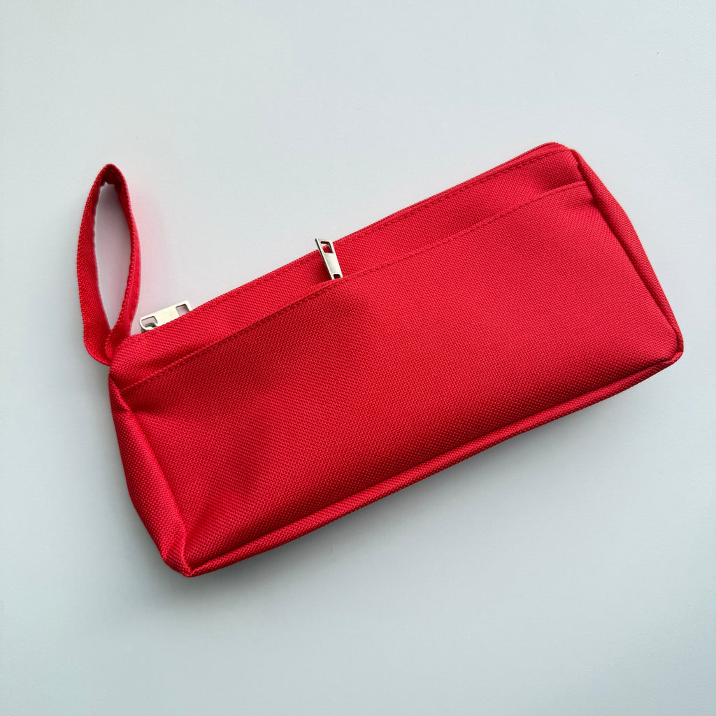 Fabric Pencil Case with Handle — Double Zipper Pockets