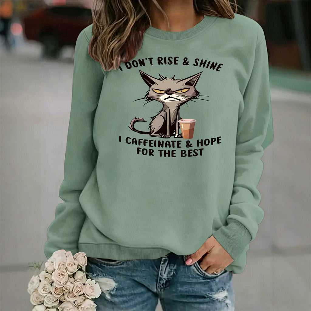 Cranky Coffee Kitty Long Sleeve Shirt