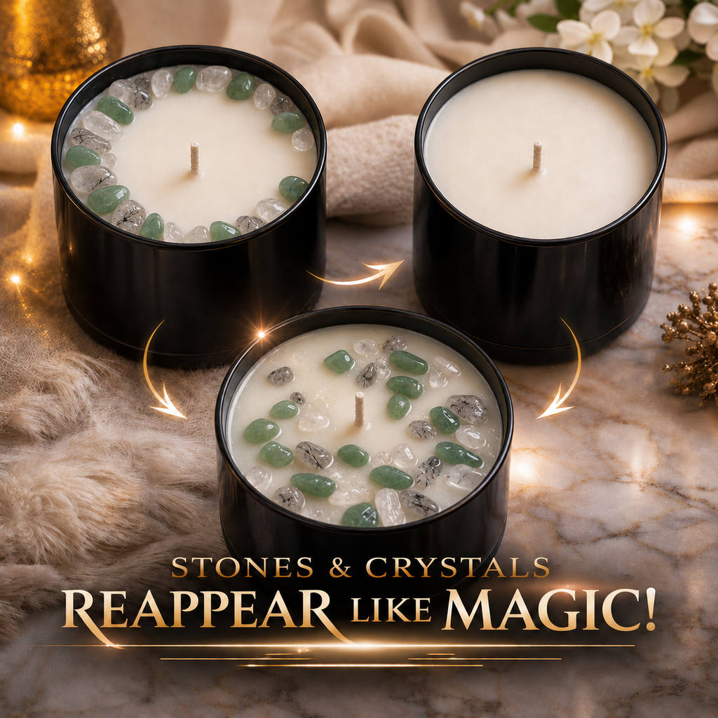 Christmas Morning Handcrafted Crystal-Infused Coconut Soy Wax Scented Candle, 10oz