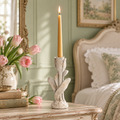 Tulip Floral Cement Taper Candle Holder