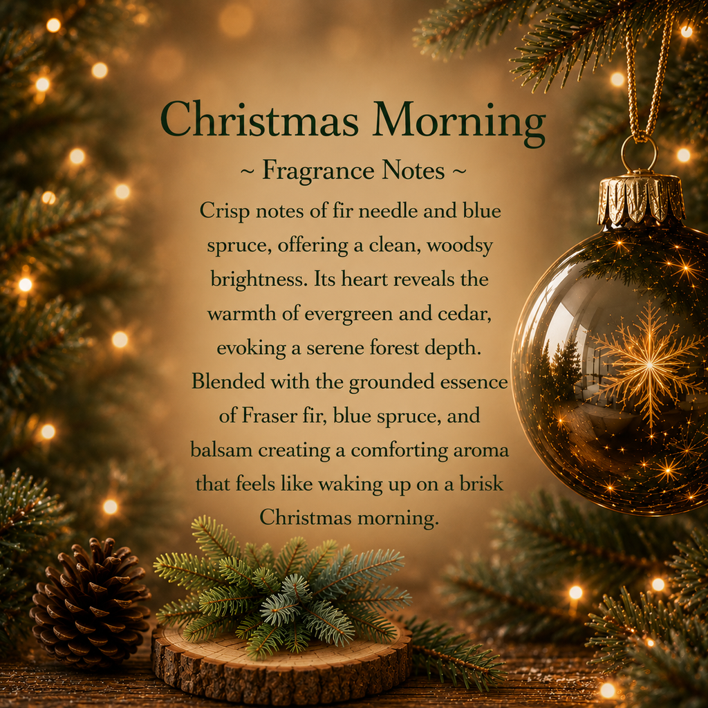 Christmas Morning Handcrafted Crystal-Infused Coconut Soy Wax Scented Candle, 10oz
