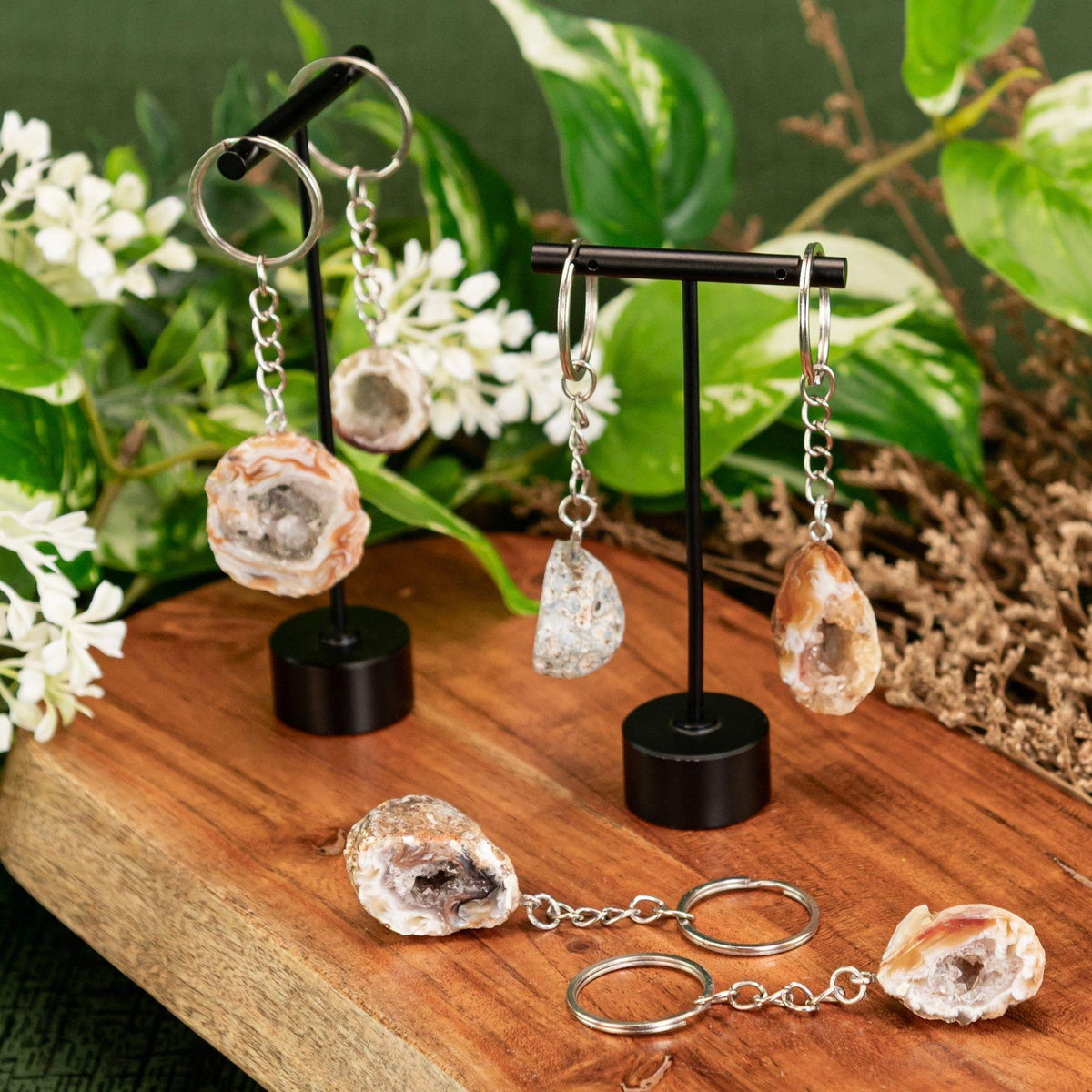 Assorted Crystal Geode Keychain