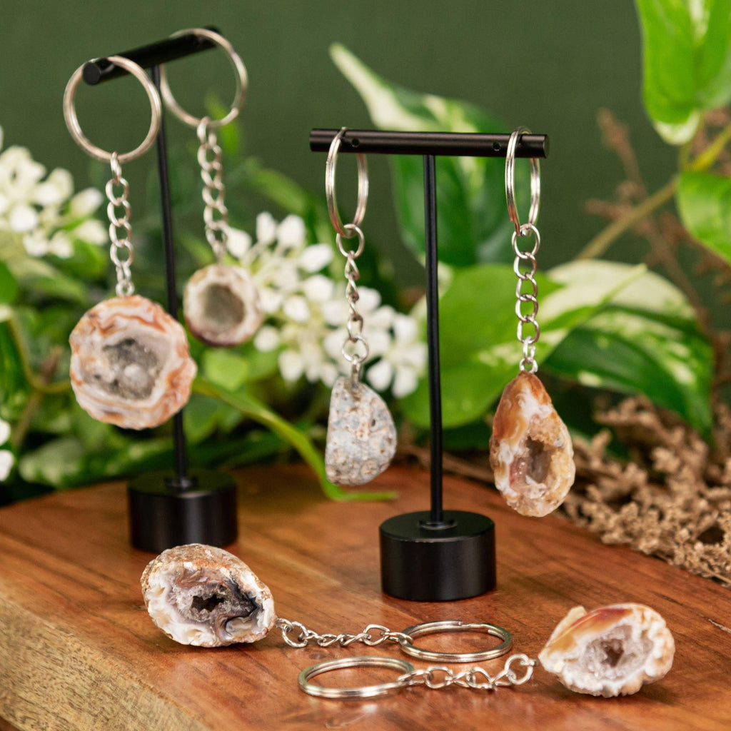 Assorted Crystal Geode Keychain