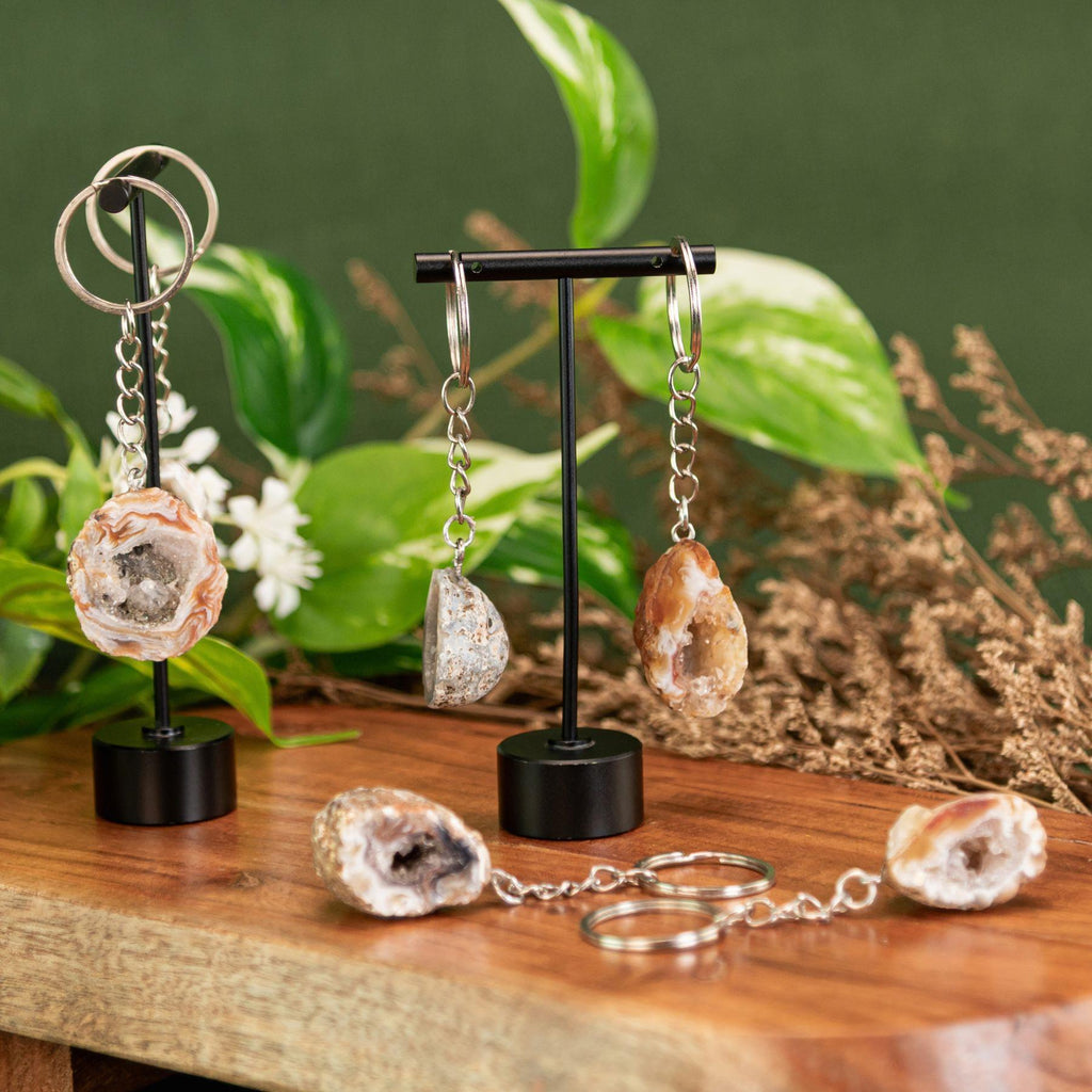 Assorted Crystal Geode Keychain
