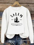 Salem Massachusetts Witch Print Sweatshirt