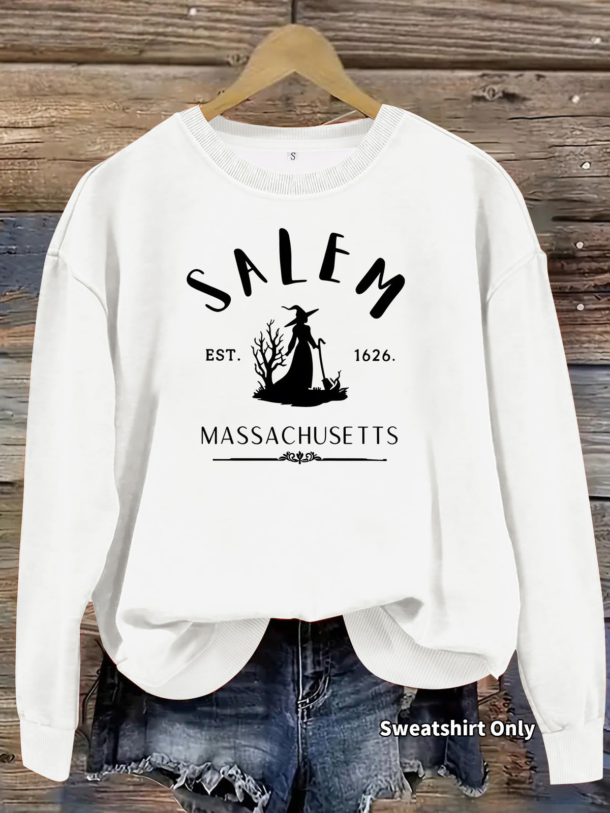 Salem Massachusetts Witch Print Sweatshirt