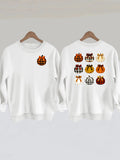 Patterned Pumpkin Front & Back Sweatshirt