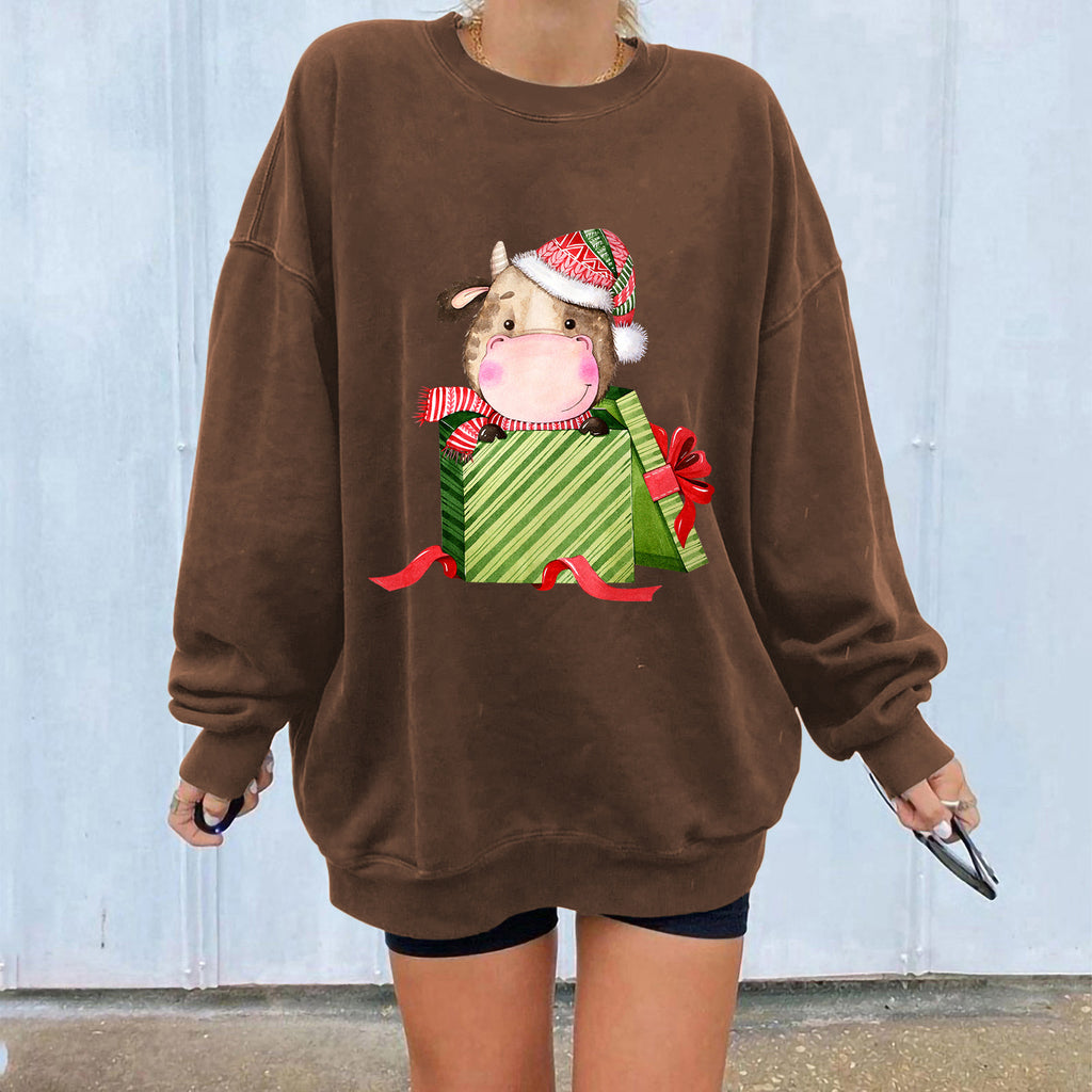 Christmas Cow Gift Box Sweatshirt