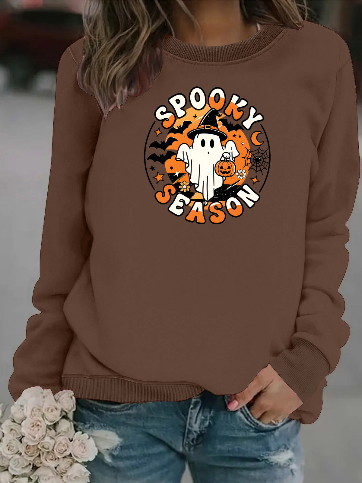 Spooky Season Trick-or-Treat Ghost Sweatshirt