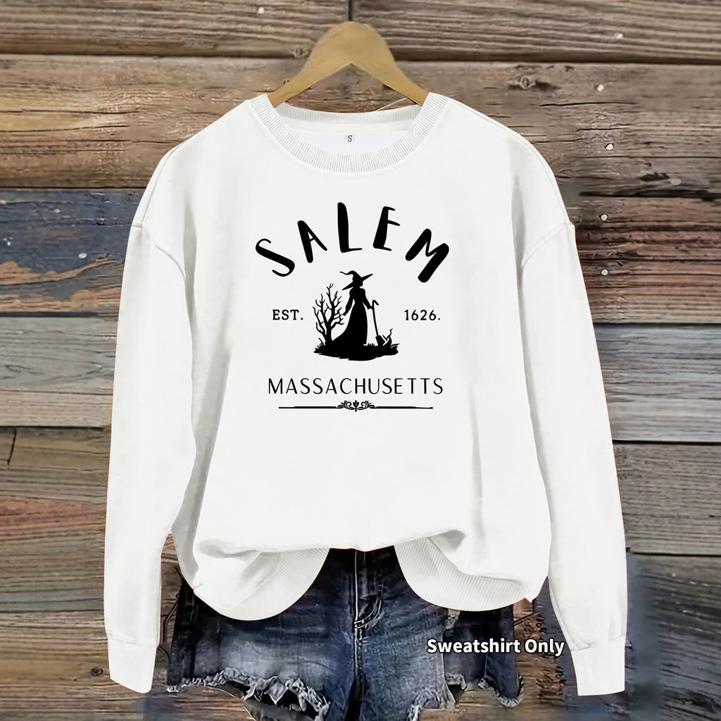 Salem Massachusetts Witch Print Sweatshirt