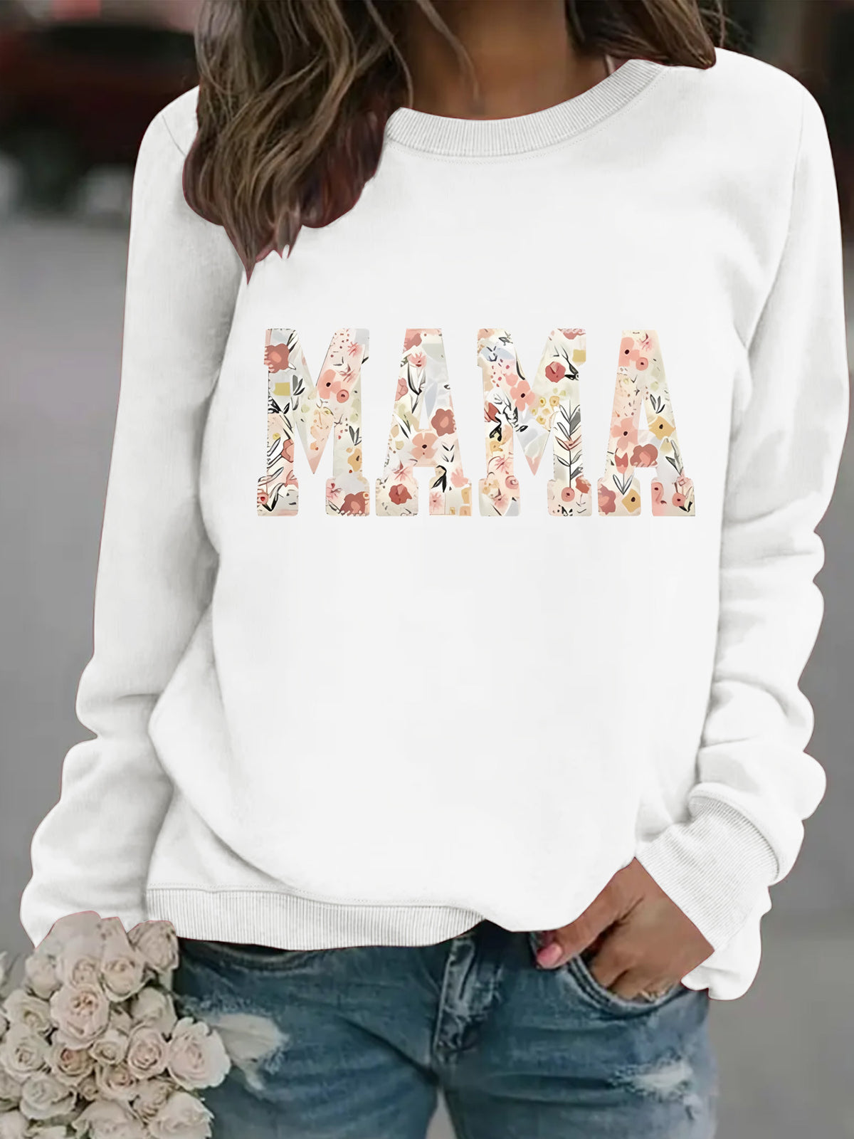 MAMA printed pullover sweatshirt