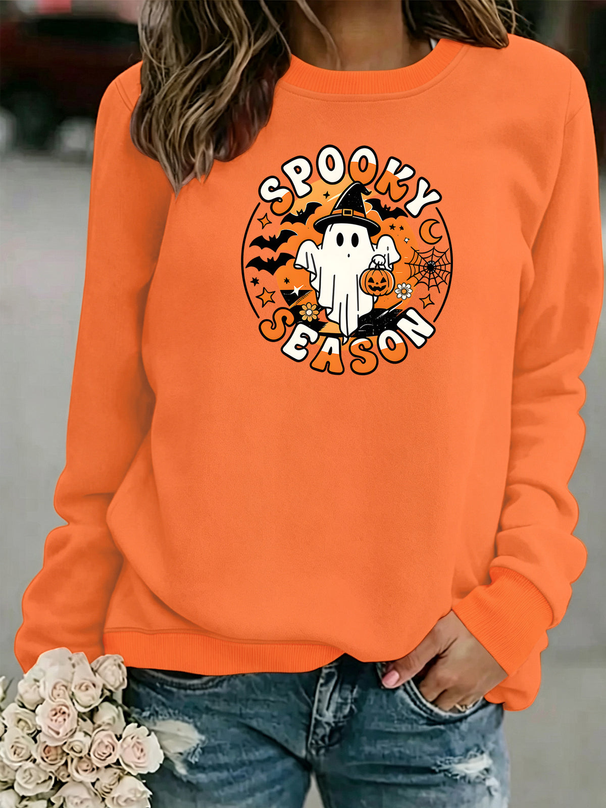 Spooky Season Trick-or-Treat Ghost Sweatshirt