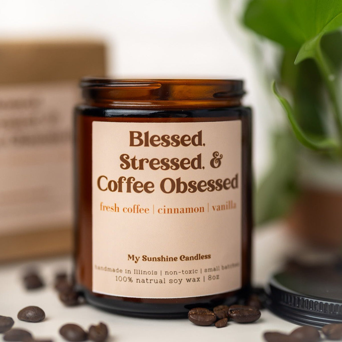 Blessed, Stressed & Coffee Obsessed Soy Candle | 8 oz