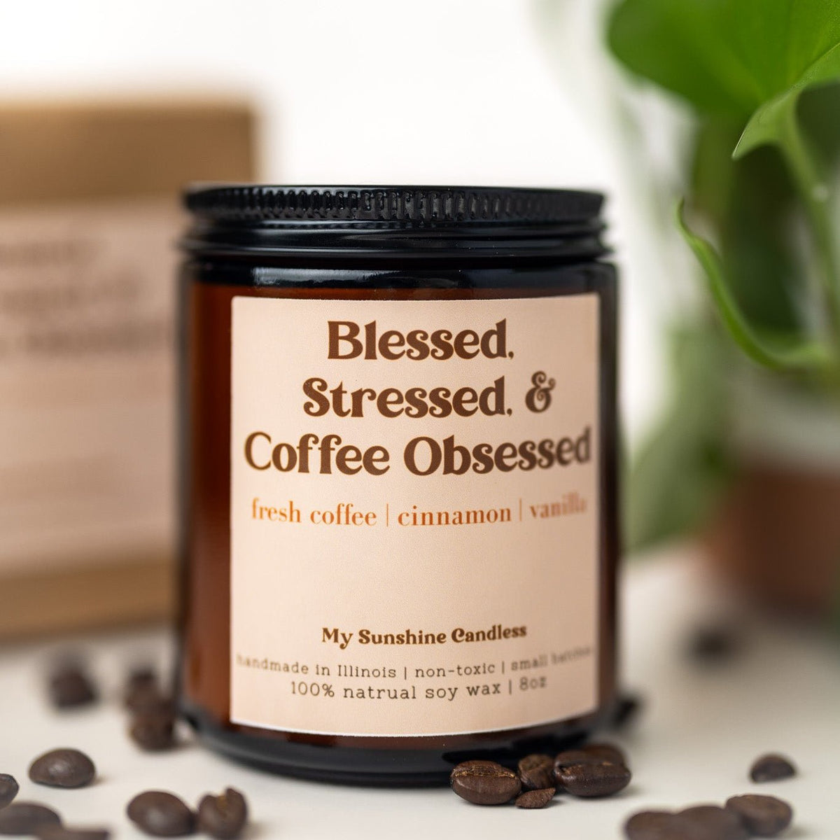 Blessed, Stressed & Coffee Obsessed Soy Candle | 8 oz