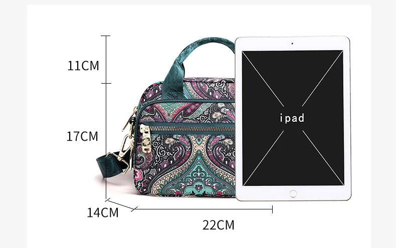 Whimsy Trail Small Printed Nylon Crossbody Bag