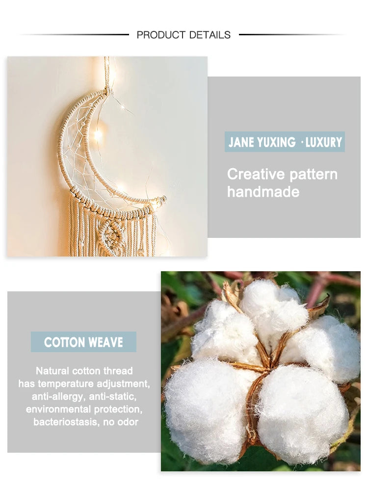 Boho Macrame Moon Dreamcatcher