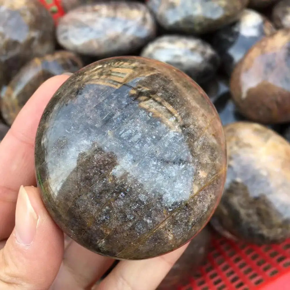 Natural Black Moonstone Sphere | Dark Lunar Magic · Protection & New Beginnings