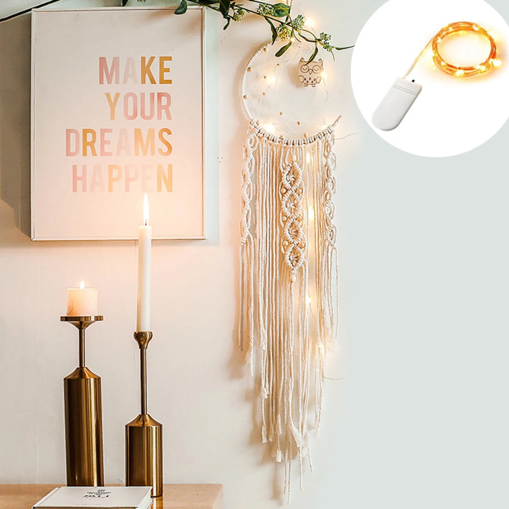 Boho Macrame Moon Dreamcatcher