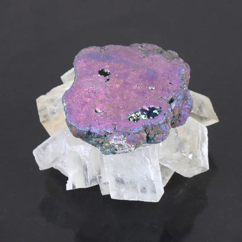 Raw Crystal Cluster Candle Holder — Amethyst, Fluorite & Quartz