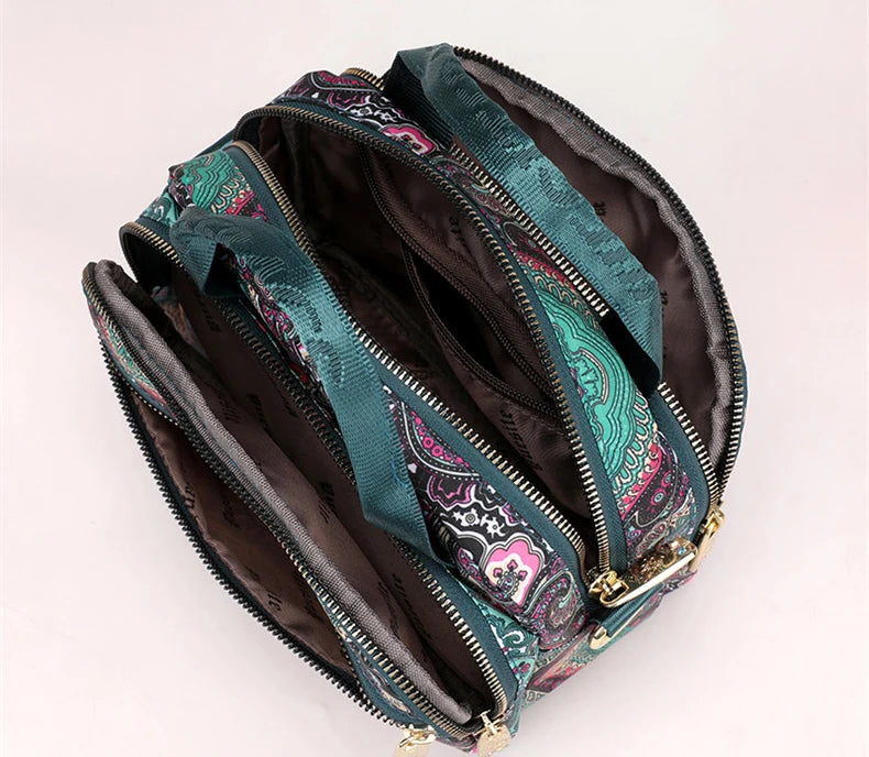 Whimsy Trail Small Printed Nylon Crossbody Bag