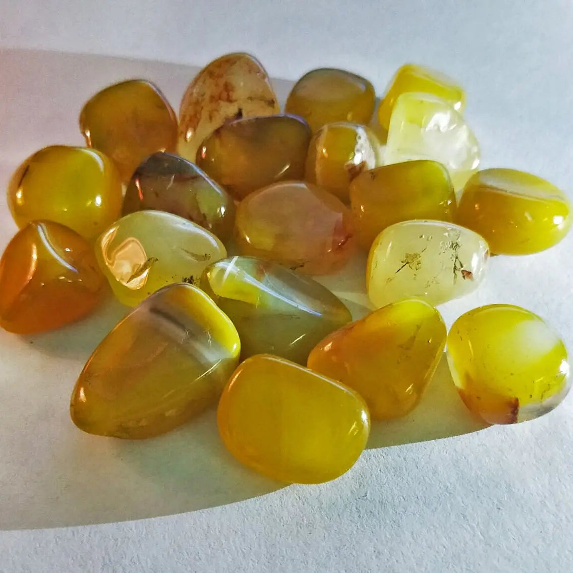 Natural Yellow Agate Polished Gravel — Healing Crystal Stones