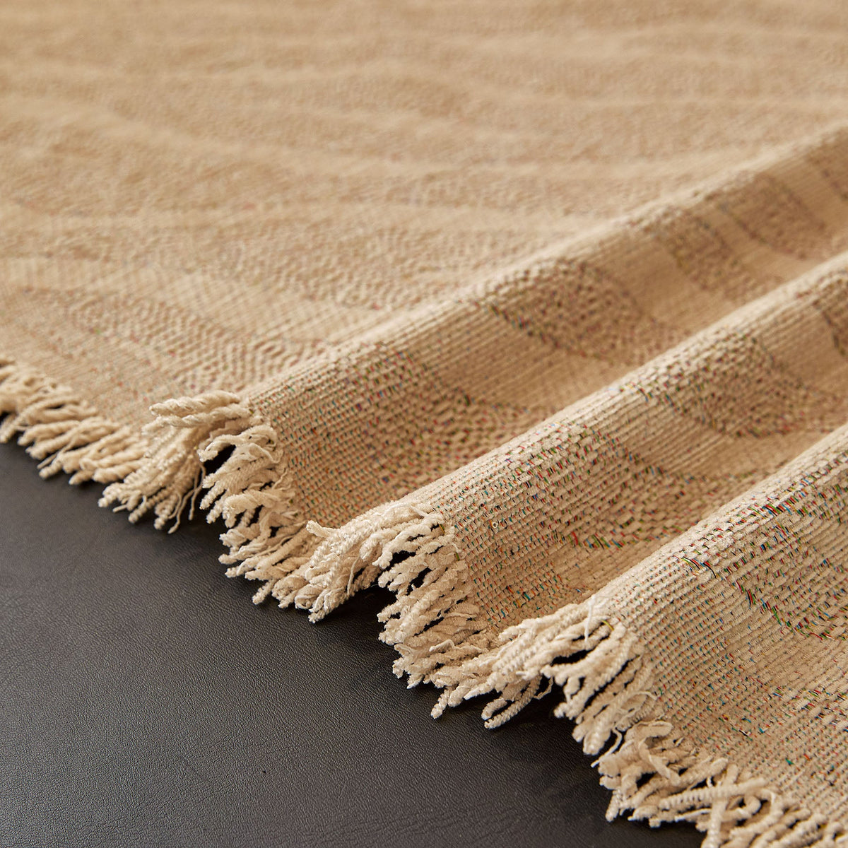 Wavy Wave Pattern Woven Couch Cover with Fringe Tassel, Soft Furniture Cover Protector