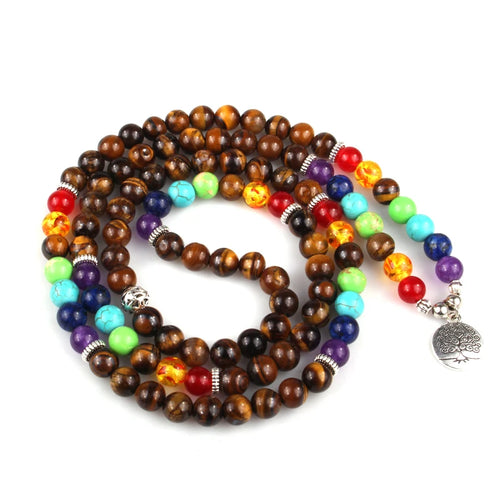 108 Mala Chakra Wrapped Bracelet