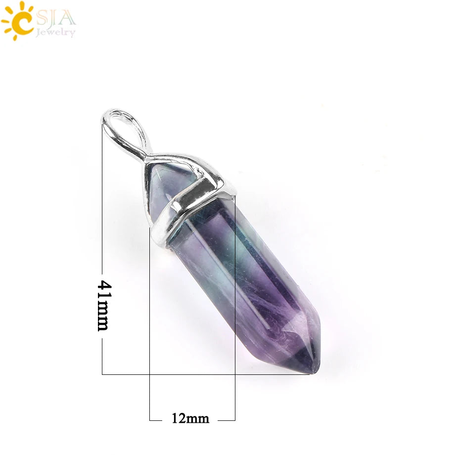Fluorite Crystal Pillar Necklace