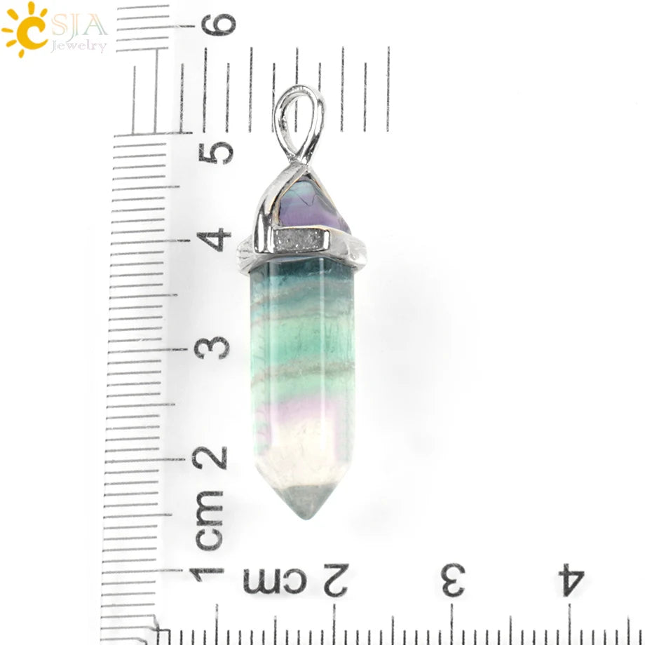 Fluorite Crystal Pillar Necklace