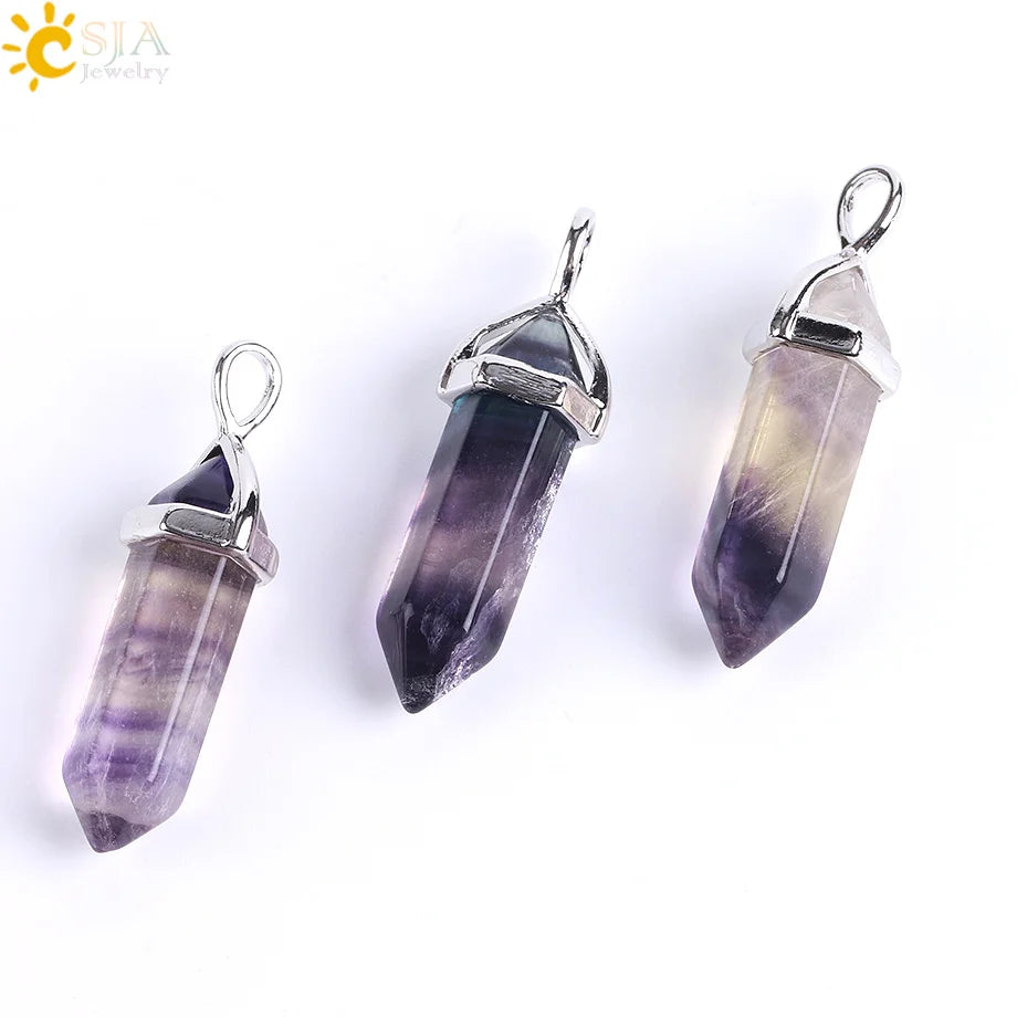 Fluorite Crystal Pillar Necklace