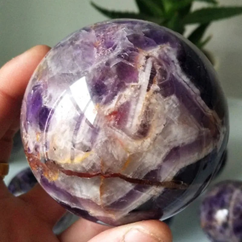 Natural Amethyst Crystal Ball Sphere | Purple Quartz Healing Stone for Home Décor & Chakra