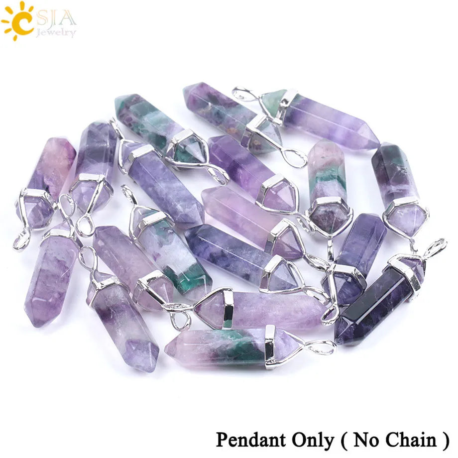 Fluorite Crystal Pillar Necklace