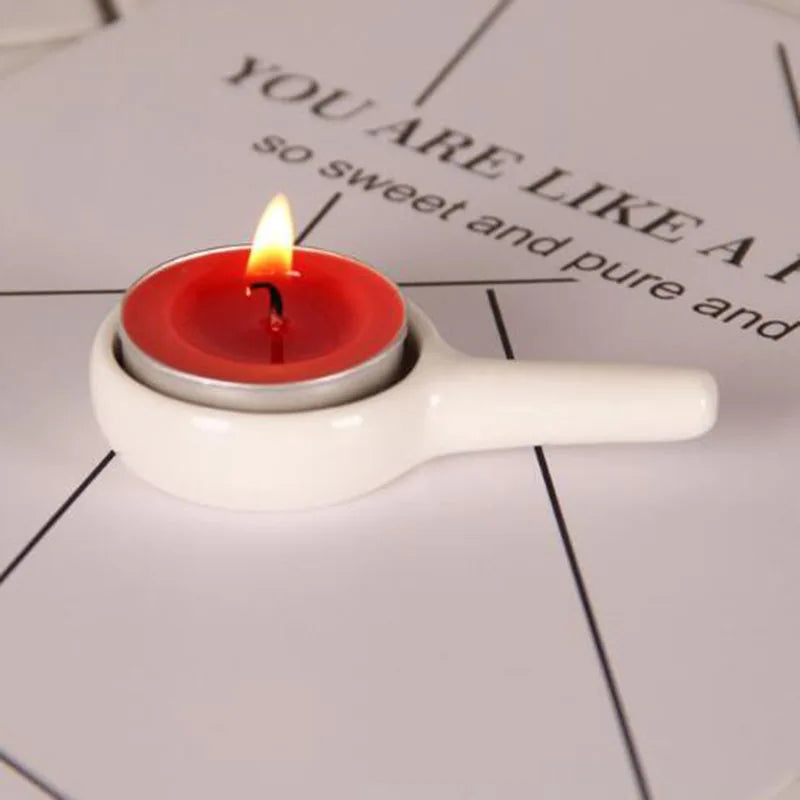 Ceramic Aromatherapy Essential Oil Burner — Candle-Powered Wax Melt Lamp