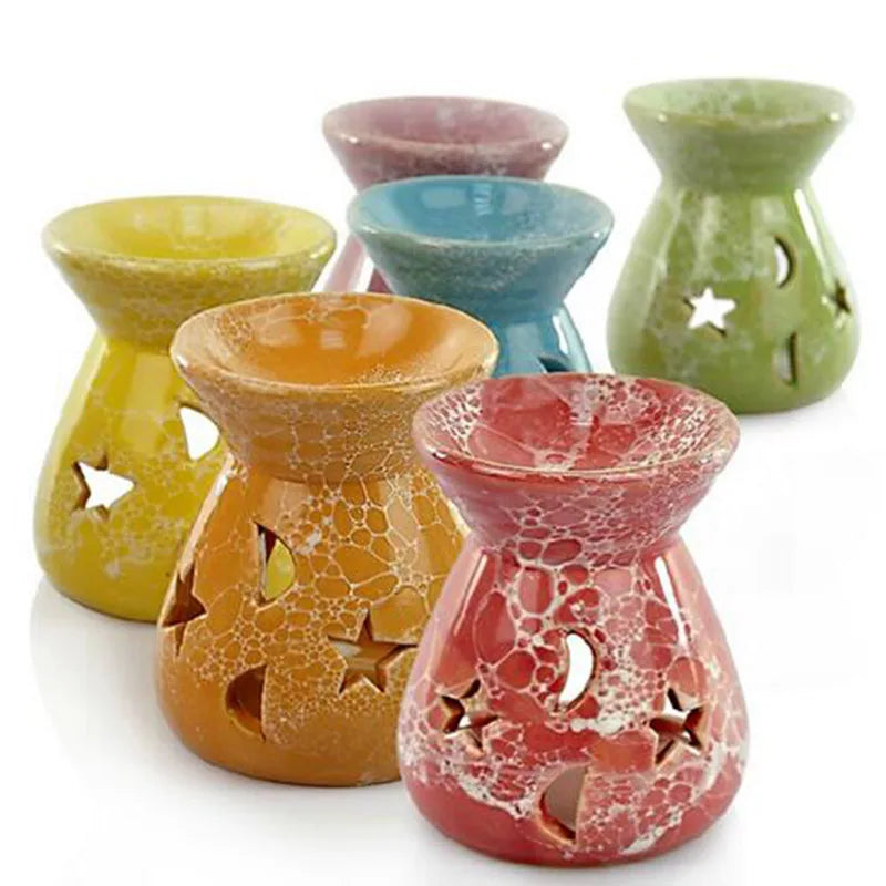 Ceramic Aromatherapy Essential Oil Burner — Candle-Powered Wax Melt Lamp