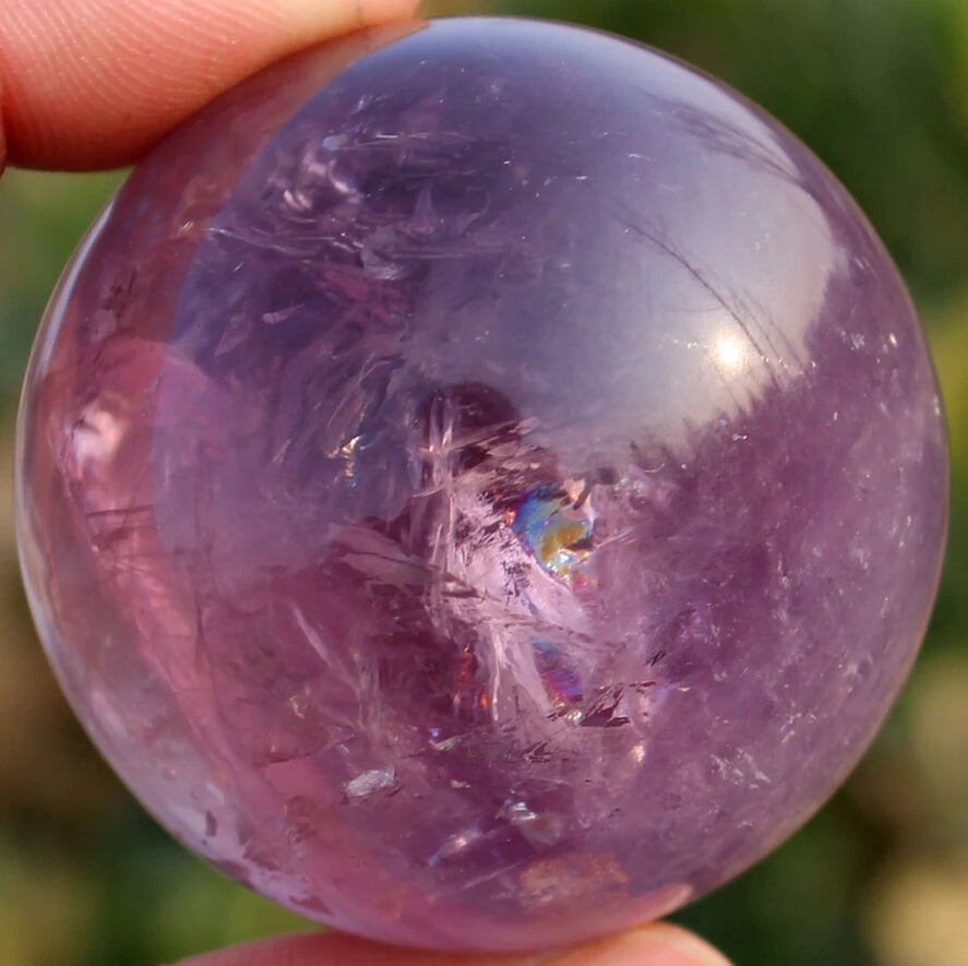 Natural Amethyst Crystal Sphere — 46mm Healing Ball