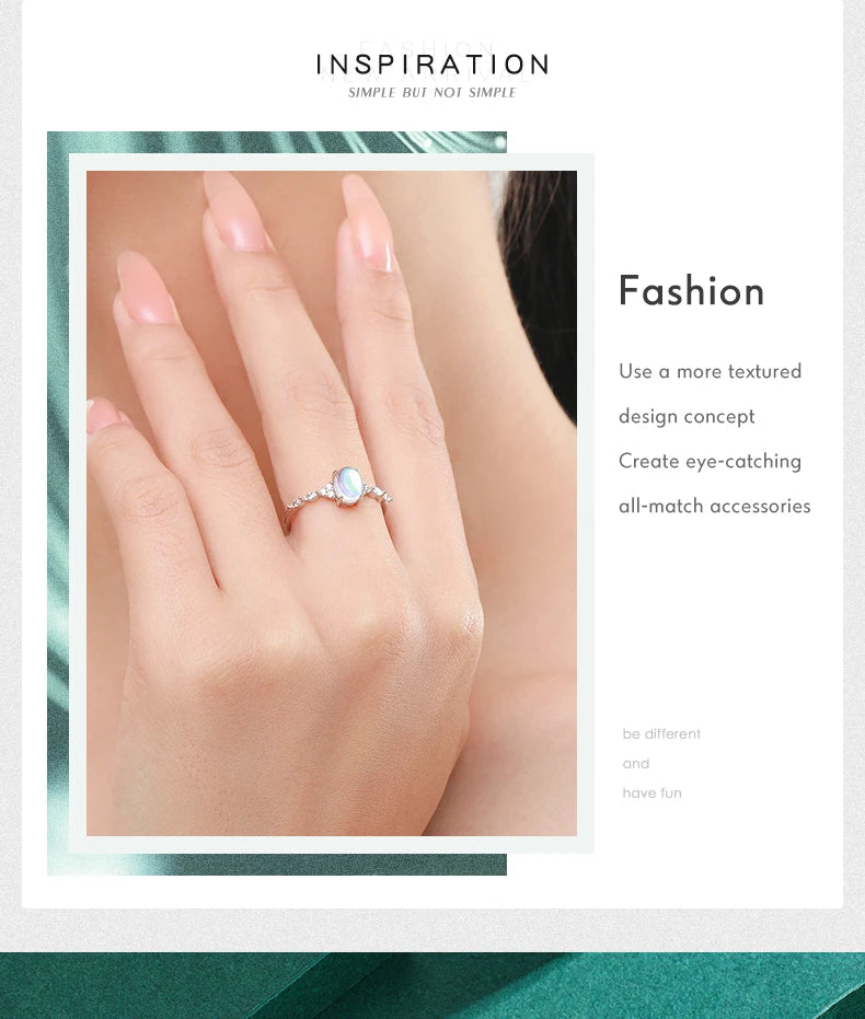 Natural Moonstone Jewelry Set | 925 Sterling Silver | Oval Ring & Charm Bracelet