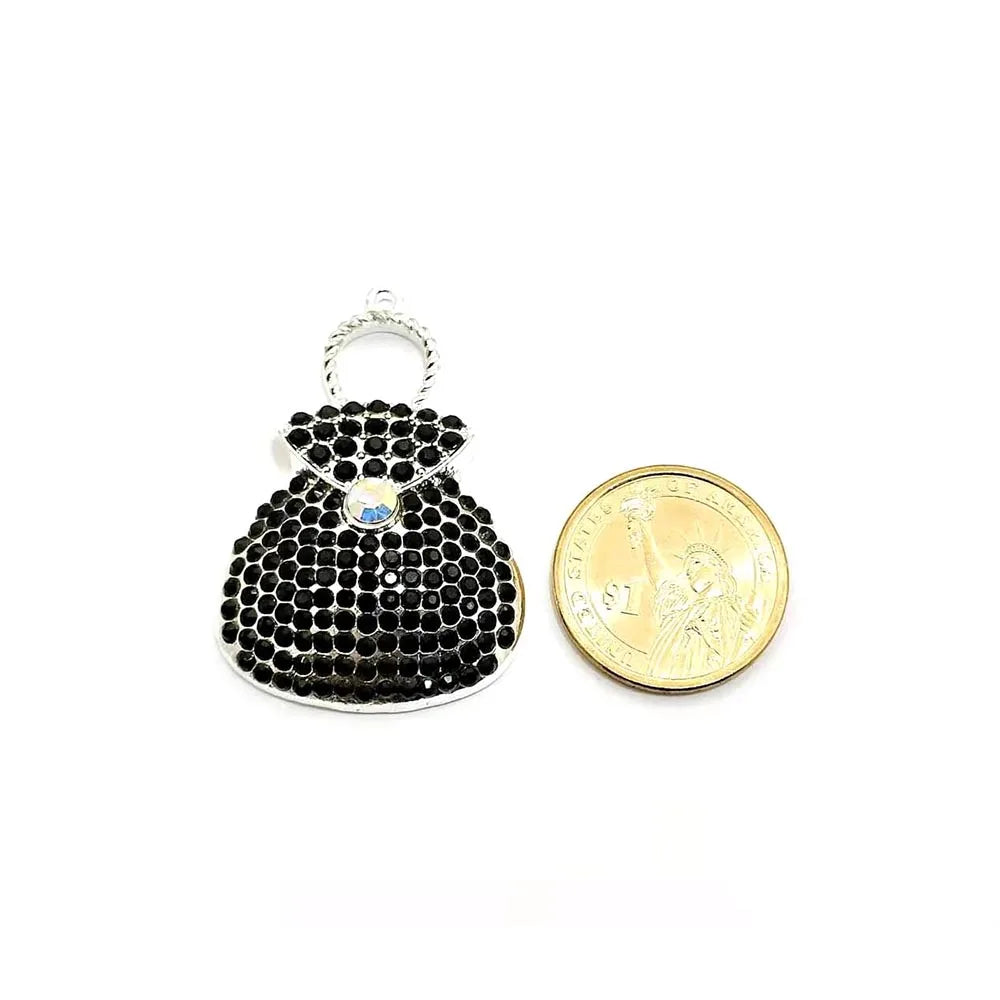 Big Purse Charms – 10pcs Alloy Bag Pendants in Silver & Gold