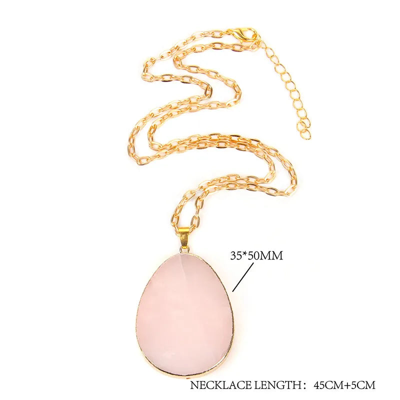 Druzy Crystal Pendant Necklace — Natural Agate & Quartz Gem Charm for Women