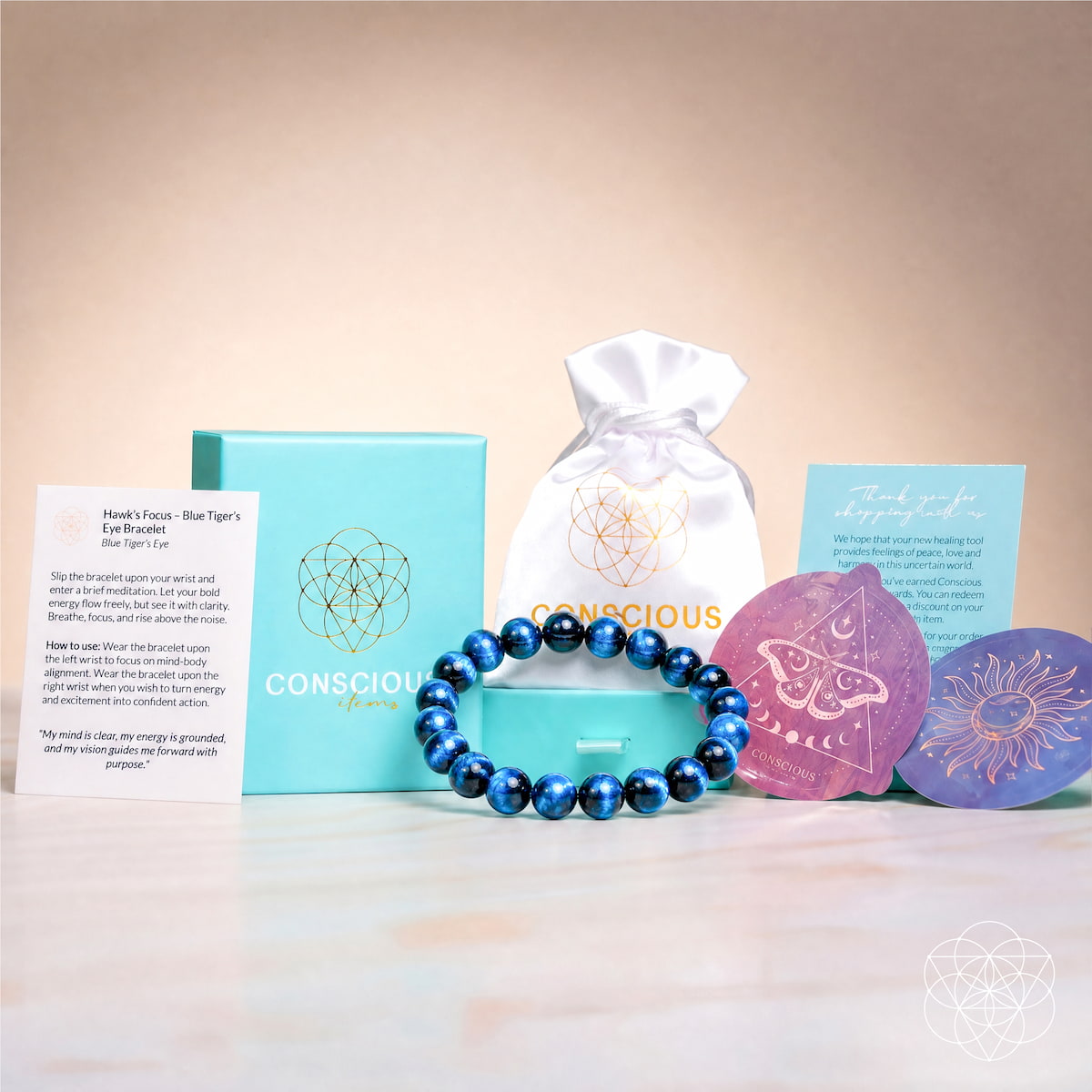Royal Blue Tiger’s Eye Bracelet | Hawk’s Focus