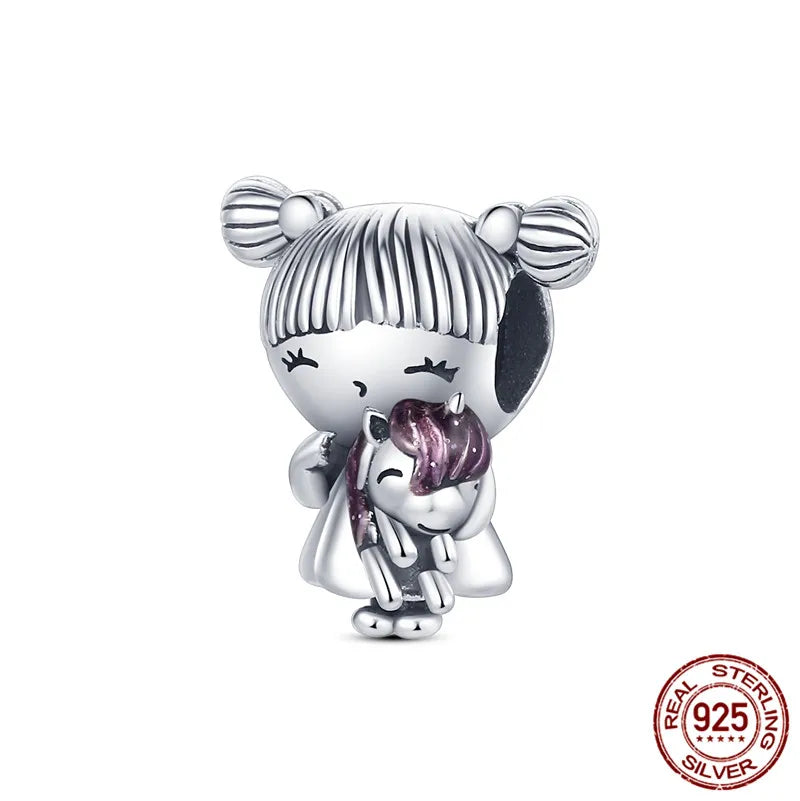 925 Sterling Silver Charm Holder Set – Bag Charm & Key Ring for DIY Jewelry