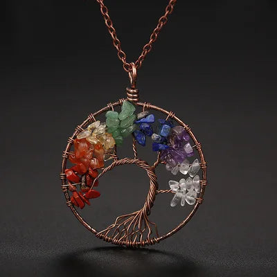 7 Chakra Tree of Life Pendant Necklace